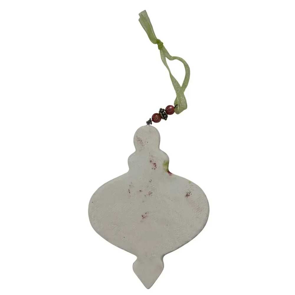 Handmade Ceramic Ornament Effing 2020 Holiday Christmas Red White Green